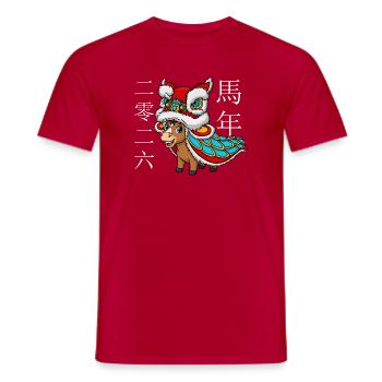 Jahr des Pferdes 2026 – Chinesisches Neujahr für K - Männer T-Shirt - Rot - Vorne - AI Model Male 178 dark (178cm)