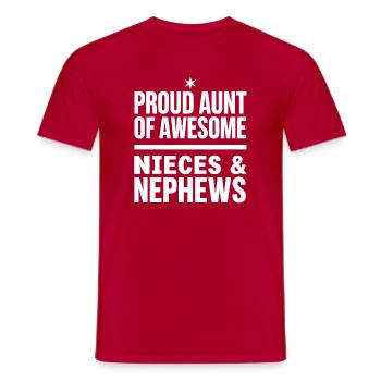 Proud Aunt of Awesome Nieces Nephews - Men's T-Shirt - red - Front - AI Model Male 178 dark (178cm)