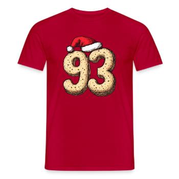 Noël du Cookie Numéro 93 - T-shirt homme - rouge - Devant - AI Model Male 178 dark (178cm)