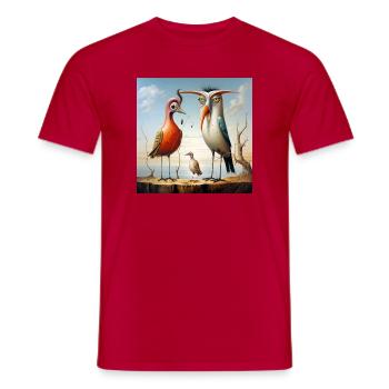Desert birds in sunset - Men's T-Shirt - red - Front - AI Model Male 178 dark (178cm)