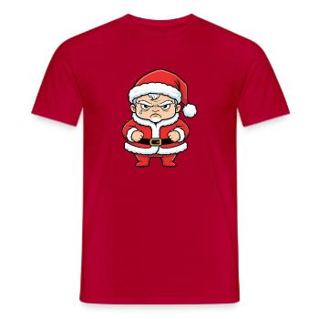 Dessin animé du Père Noël en colère anti-Noël - T-shirt homme - rouge - Devant - AI Model Male 178 dark (178cm)