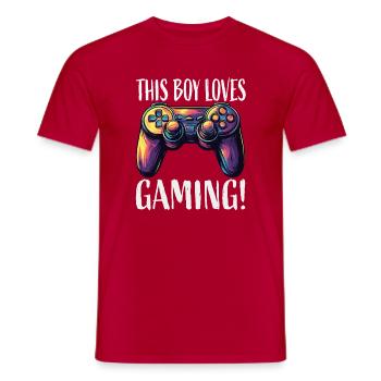 Dieser Junge liebt Gaming Controller - Männer T-Shirt - Rot - Vorne - AI Model Male 178 dark (178cm)
