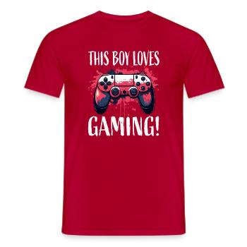 This Boy Loves Gaming Controller Art - Männer T-Shirt - Rot - Vorne - AI Model Male 178 dark (178cm)
