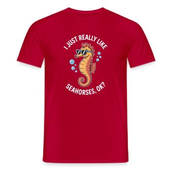 Seahorse Saying Funny Seahorse Gift - Men's T-Shirt - red - Front - AI Model Male 178 dark (178cm)