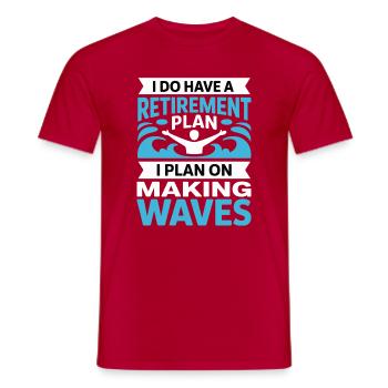 Plan de retraite : faire sensation - T-shirt homme - rouge - Devant - AI Model Male 178 dark (178cm)