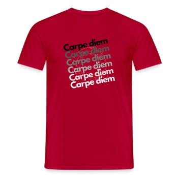 Nutze den Tag - Männer T-Shirt - Rot - Vorne - AI Model Male 178 dark (178cm)
