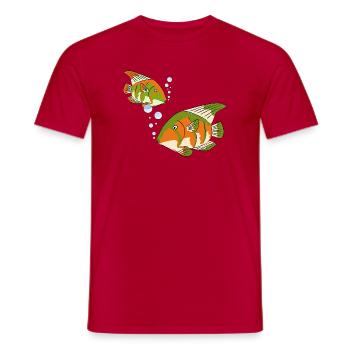Bunte Fische - Männer T-Shirt - Rot - Vorne - AI Model Male 178 dark (178cm)
