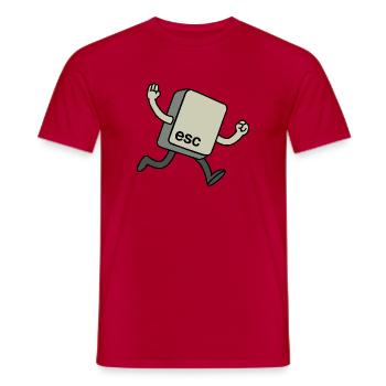Esc key - Men's T-Shirt - red - Front - AI Model Male 178 dark (178cm)