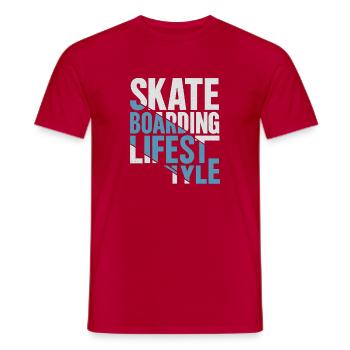 Skateboarding Lifestyle Retro Typo Design - Men's T-Shirt - red - Front - AI Model Male 178 dark (178cm)