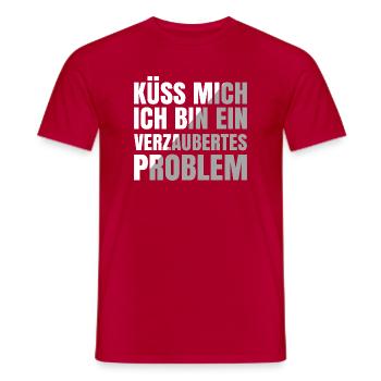 Küss mich ich bin ein verzaubertes Problem - Männer T-Shirt - Rot - Vorne - AI Model Male 178 dark (178cm)