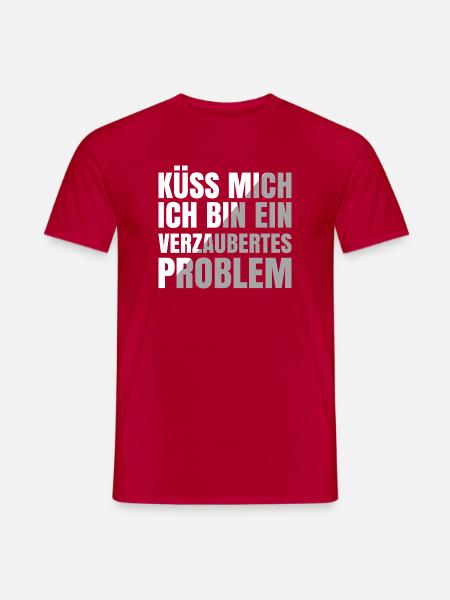 Kiss me, I'm an enchanted problem - Men's T-Shirt - red