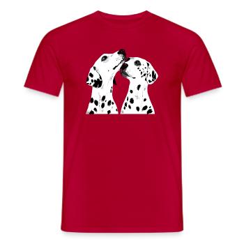 Zwei Dalmatiner - Männer T-Shirt - Rot - Vorne - AI Model Male 178 dark (178cm)