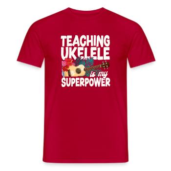 Hawaiian Ukulele Uke Teaching - Männer T-Shirt - Rot - Vorne - AI Model Male 178 dark (178cm)