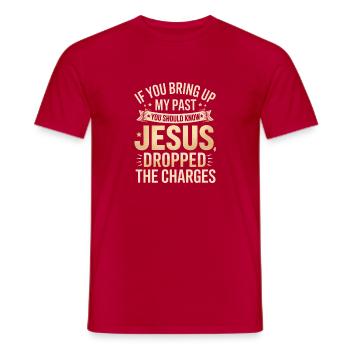 Jésus a retiré les charges - T-shirt homme - rouge - Devant - AI Model Male 178 dark (178cm)