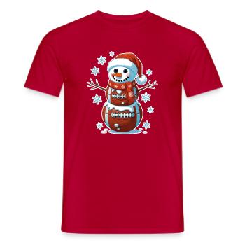 Pile de bonhommes de neige de basket - T-shirt homme - rouge - Devant - AI Model Male 178 dark (178cm)