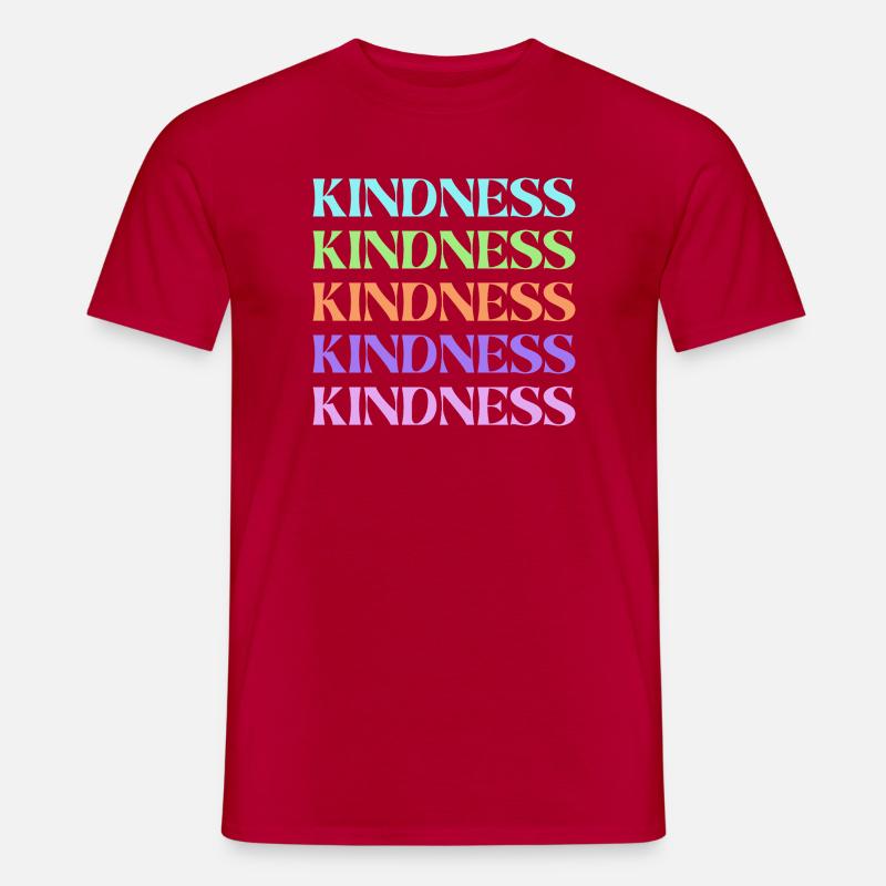 Freundlichkeit Regenbogen gestapelter Text - Männer T-Shirt - Rot