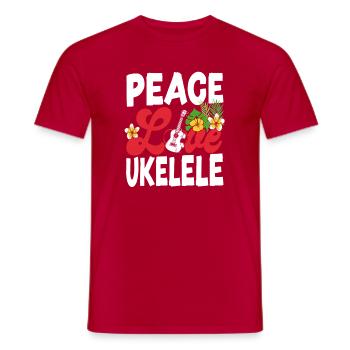 Ukulélé hawaïen Ukulélé Ukulélé Girl Peace - T-shirt homme - rouge - Devant - AI Model Male 178 dark (178cm)