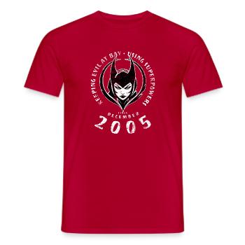 20. Geburtstag Using Superpowers Since 12/2005 - Männer T-Shirt - Rot - Vorne - AI Model Male 178 dark (178cm)