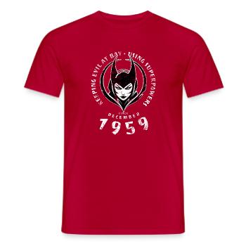 66. Geburtstag Using Superpowers Since 12/1959 - Männer T-Shirt - Rot - Vorne - AI Model Male 178 dark (178cm)