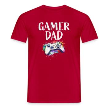 Gamer Dad - Männer T-Shirt - Rot - Vorne - AI Model Male 178 dark (178cm)
