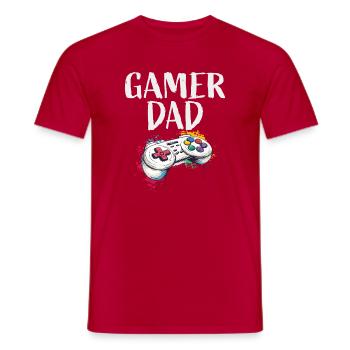 Gamer Dad Controller Art - Men's T-Shirt - red - Front - AI Model Male 178 dark (178cm)