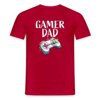 Gamer Dad Controller Splash - Männer T-Shirt - Rot - Vorne - AI Model Male 178 dark (178cm)