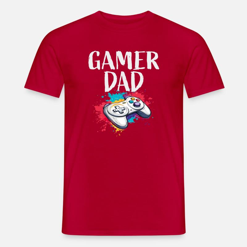 Gamer Dad Controller - Männer T-Shirt - Rot