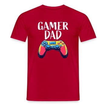 Graphismes de manette Gamer Dad - T-shirt homme - rouge - Devant - AI Model Male 178 dark (178cm)