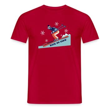 Zurück auf Schnee Retro-Skifahren - Männer T-Shirt - Rot - Vorne - AI Model Male 178 dark (178cm)