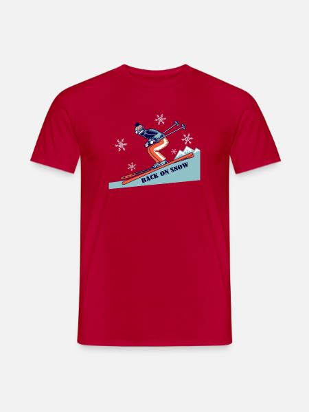 Back on Snow Retro Skiing - Men's T-Shirt - red