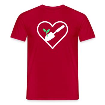 Herzgartenbau – Naturliebhaber-Design - Männer T-Shirt - Rot - Vorne - AI Model Male 178 dark (178cm)