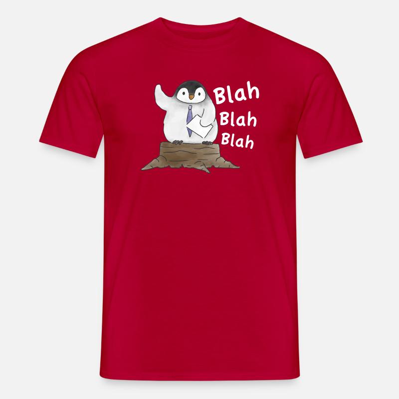 Pinguin-Rede Penguin Speech  - Männer T-Shirt - Rot