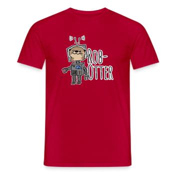 Rob-Otter - Halb Otter halb Roboter Wortwitz! - Männer T-Shirt - Rot - Vorne - AI Model Male 178 dark (178cm)