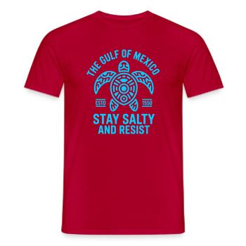 Gulf of Mexico Turtle Vintage Badge - Men's T-Shirt - red - Front - AI Model Male 178 dark (178cm)