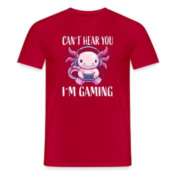 Monstre casque Kawaii pour le jeu - T-shirt homme - rouge - Devant - AI Model Male 178 dark (178cm)