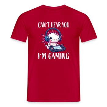 Ich hör dich nicht, ich zocke Gaming - Männer T-Shirt - Rot - Vorne - AI Model Male 178 dark (178cm)