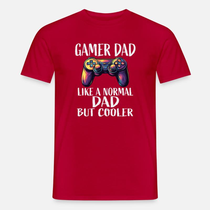 Gamer Dad Cooler Controller Spruch - Männer T-Shirt - Rot