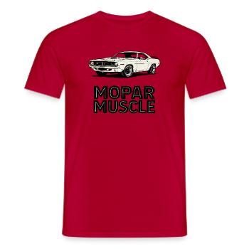 Mopar Muscle – Retro Line Art Ride - Men's T-Shirt - red - Front - AI Model Male 178 dark (178cm)