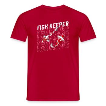 Fish Keeper Aquatic Pond Hobby Minimalist Style - Männer T-Shirt - Rot - Vorne - AI Model Male 178 dark (178cm)