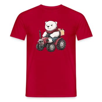 Éleveur de tracteurs à ours polaires - T-shirt homme - rouge - Devant - AI Model Male 178 dark (178cm)