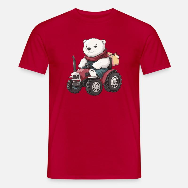Eisbär Traktor Farmer - Männer T-Shirt - Rot
