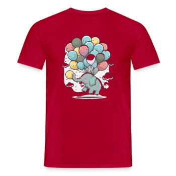 Ballon-Elefant im Wolkenmeer - Männer T-Shirt - Rot - Vorne - AI Model Male 178 dark (178cm)