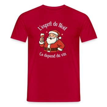 Weihnachten & Rotwein – Der spaßigste Weihnachtsmann - Männer T-Shirt - Rot - Vorne - AI Model Male 178 dark (178cm)