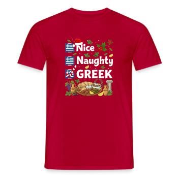 Belle fête grecque coquine - T-shirt homme - rouge - Devant - AI Model Male 178 dark (178cm)
