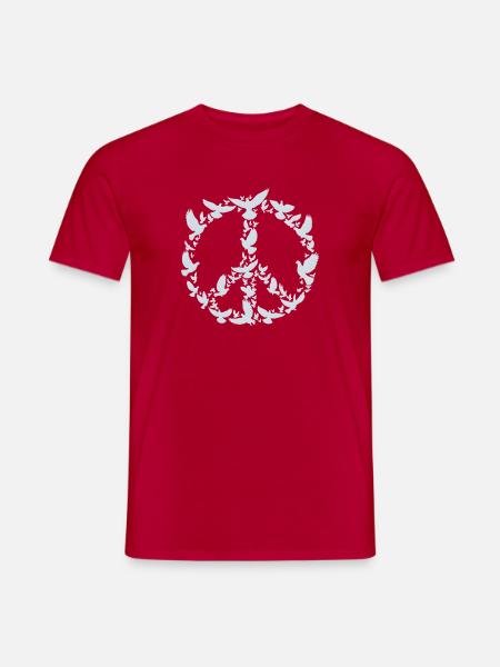Peace Doves Peace Symbol Art Design - Men's T-Shirt - red