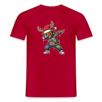 Mode Art de rue de Noël de Noël - T-shirt homme - rouge - Devant - AI Model Male 178 dark (178cm)