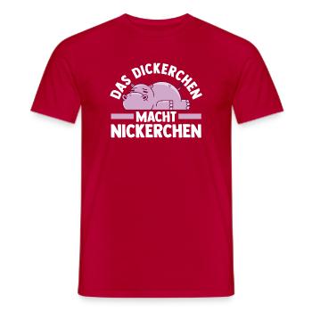 Hippopotame Shlafshirt Le Gros fait une sieste - T-shirt homme - rouge - Devant - AI Model Male 178 dark (178cm)
