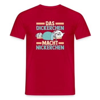 Shlafshirt Raccoon Le Gros fait une sieste - T-shirt homme - rouge - Devant - AI Model Male 178 dark (178cm)