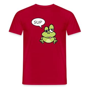 Kleiner Frosch sagt Sup - Männer T-Shirt - Rot - Vorne - AI Model Male 178 dark (178cm)