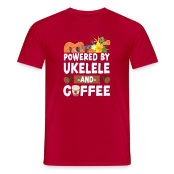 Hawaiian Ukulele Uke Coffee - Men's T-Shirt - red - Front - AI Model Male 178 dark (178cm)